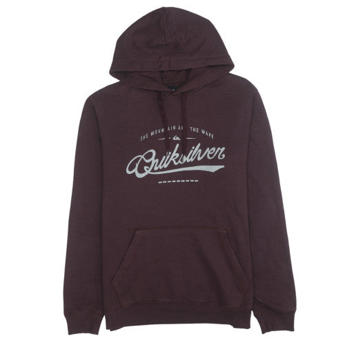 Quiksilver Men's Brown Pullover Hoodie Medium Graphic Print