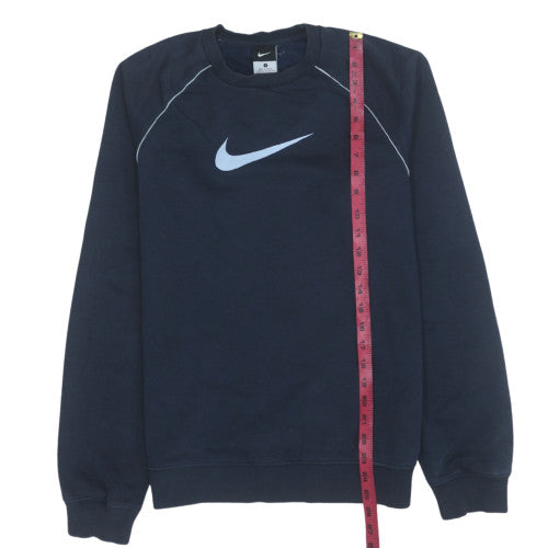 Nike Men's Blue Small Pullover Sweatshirt Crew Neck Logo Fleece