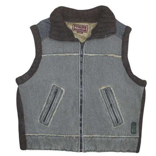 Marlboro Classics Men’s Grey XL Western Denim Bodywarmer Waistcoat