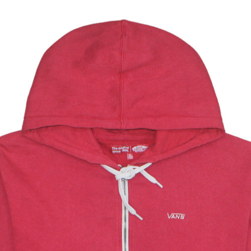 Vans Men's Red Full Zip Hoodie XL Regular Fit Fleece Sweatshirt