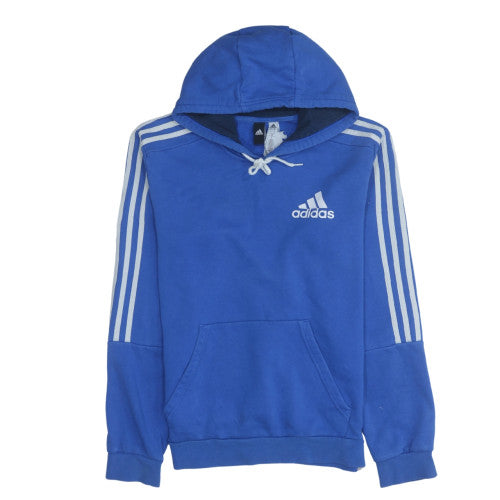 Adidas Men's Blue Pullover Hoodie Size M Logo Fleece Sweatshirt