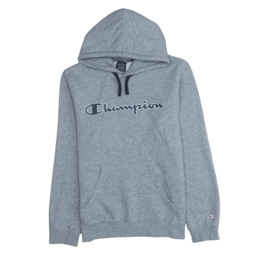 Champion Men's Grey Pullover Hoodie Medium Logo Fleece Sweatshirt