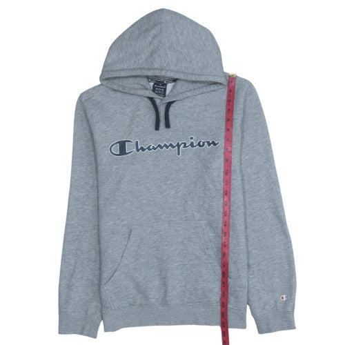 Champion Men's Grey Pullover Hoodie Medium Logo Fleece Sweatshirt
