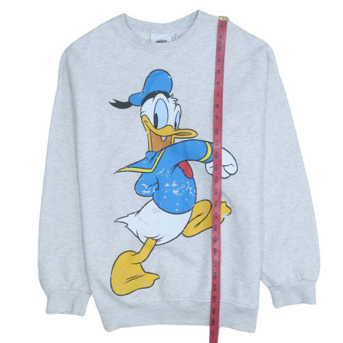 Disney Mickey & Friends Donald Duck Grey Sweatshirt 2XS Women's Casual Pullover