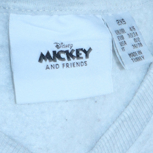 Disney Mickey & Friends Donald Duck Grey Sweatshirt 2XS Women's Casual Pullover