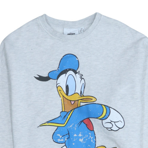 Disney Mickey & Friends Donald Duck Grey Sweatshirt 2XS Women's Casual Pullover