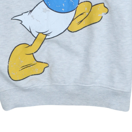 Disney Mickey & Friends Donald Duck Grey Sweatshirt 2XS Women's Casual Pullover