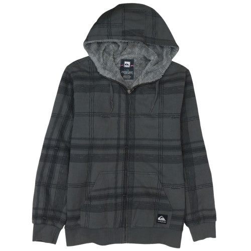 Quiksilver Women's Grey Full Zip Hooded Sweatshirt Size L Fleece Lined