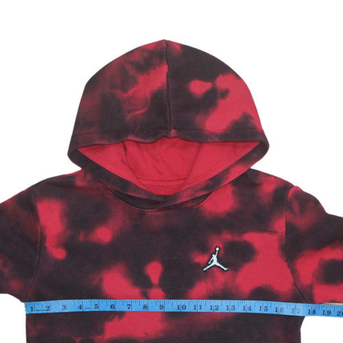 Jordan Boys Red Tie-Dye Pullover Hoodie 14-15 Years Fleece Logo Sweatshirt