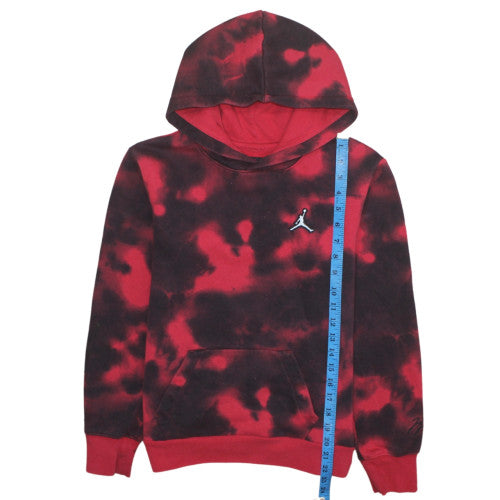 Jordan Boys Red Tie-Dye Pullover Hoodie 14-15 Years Fleece Logo Sweatshirt