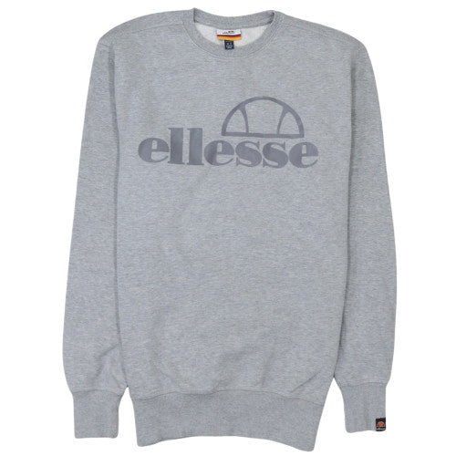 Ellesse Mens Grey Crew Neck Sweatshirt S Classic Logo Pullover