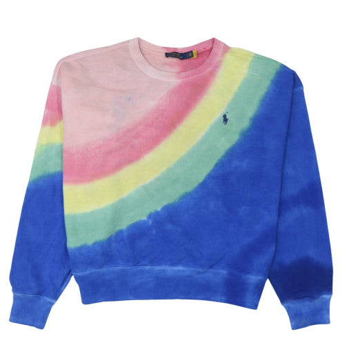 Polo Ralph Lauren Womens Multicoloured Tie-Dye Cotton Pullover Sweatshirt L