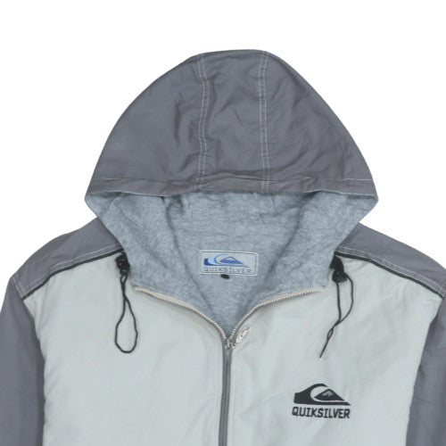 Quiksilver Men’s Grey Hooded Windbreaker Jacket Size M