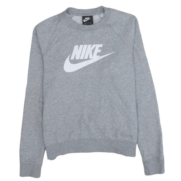 Nike Women Grey Crew Neck Pullover Sweatshirt Small