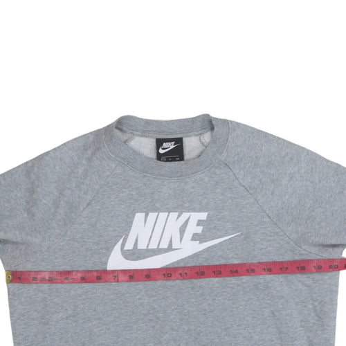 Nike Women Grey Crew Neck Pullover Sweatshirt Small
