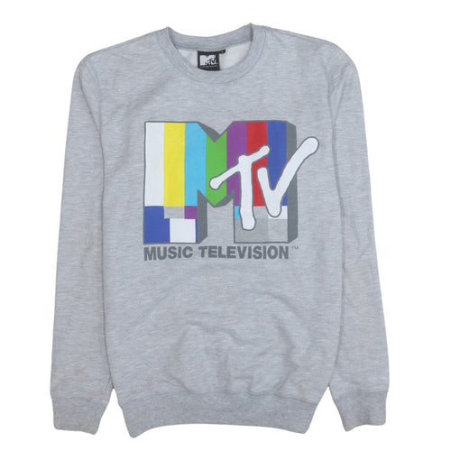 MTV Grey Cotton Blend Women's Sweatshirt Size S Graphic Print