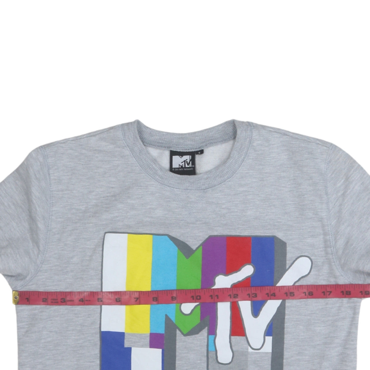 MTV Grey Cotton Blend Women's Sweatshirt Size S Graphic Print