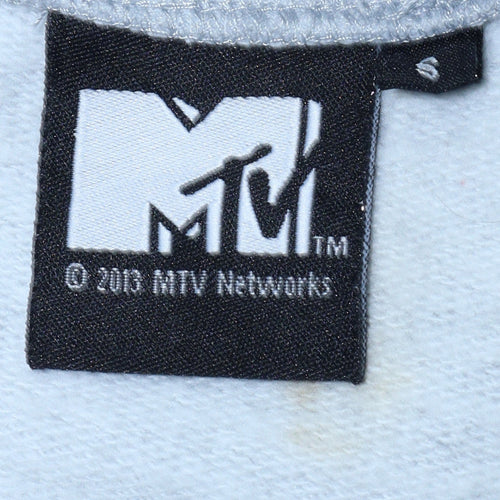 MTV Grey Cotton Blend Women's Sweatshirt Size S Graphic Print