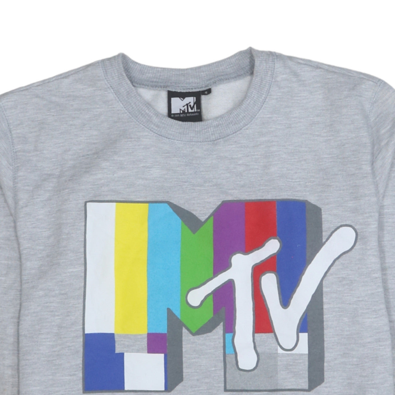 MTV Grey Cotton Blend Women's Sweatshirt Size S Graphic Print