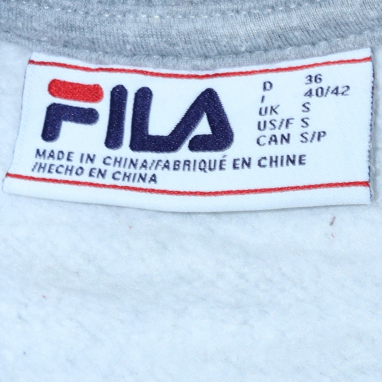 FILA Women Grey Crew Neck Logo Sweatshirt Size S