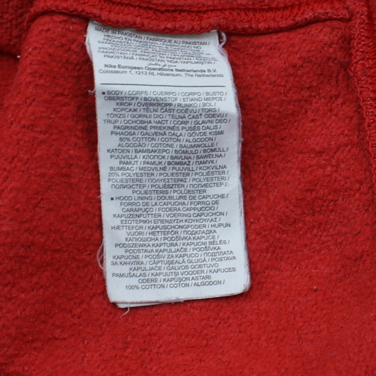 Nike Men's Red Pullover Hoodie L Graphic Logo Sportswear