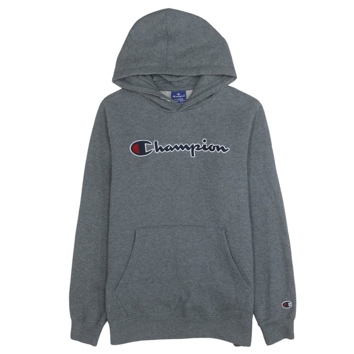 Champion Boys Grey XL 13-14 Years Pullover Hoodie Fleece Logo Sweatshirt