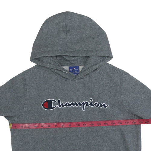 Champion Boys Grey XL 13-14 Years Pullover Hoodie Fleece Logo Sweatshirt