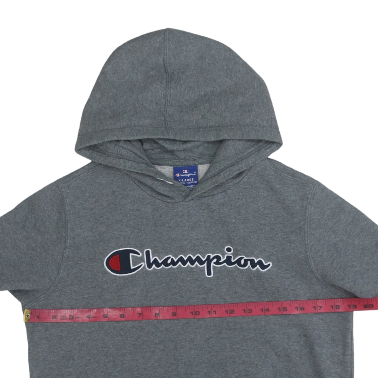 Champion Boys Grey XL 13-14 Years Pullover Hoodie Fleece Logo Sweatshirt