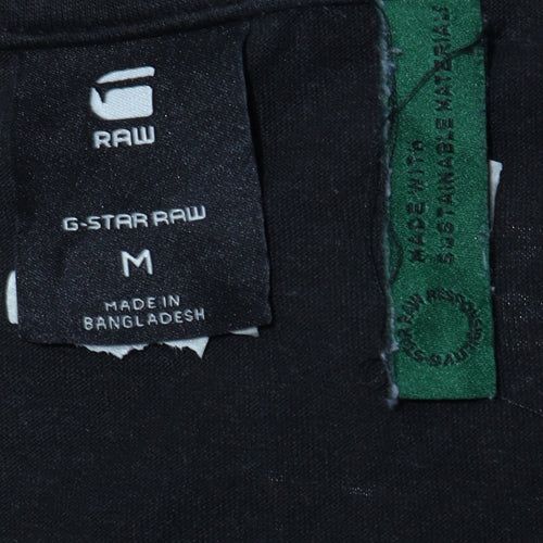 G-Star RAW Men's Black V-Neck Cotton Blend T-Shirt M