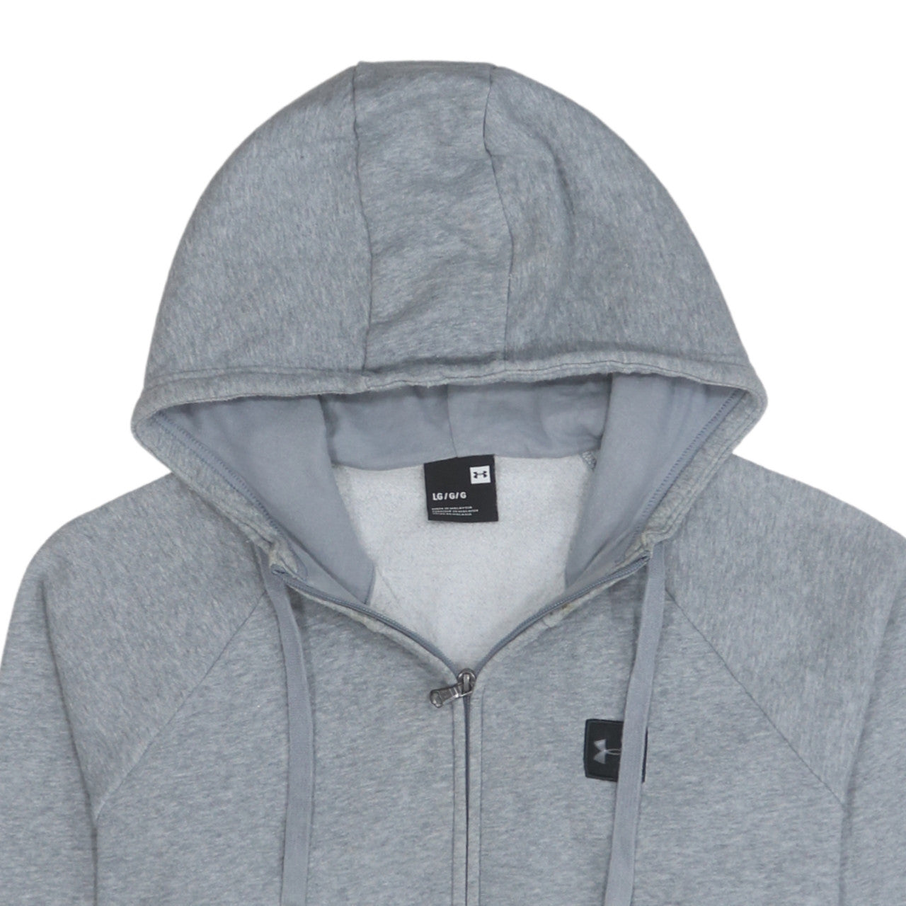 Under Armour Men’s Grey Full Zip Hoodie L Fleece Lightweight