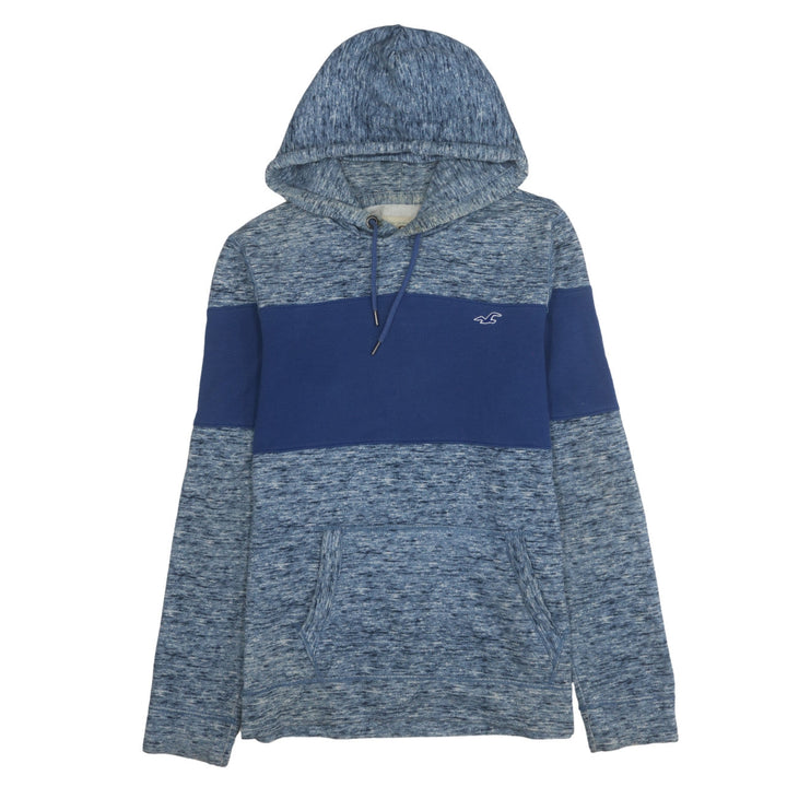 Hollister Men's Blue Medium Pullover Hoodie with Logo