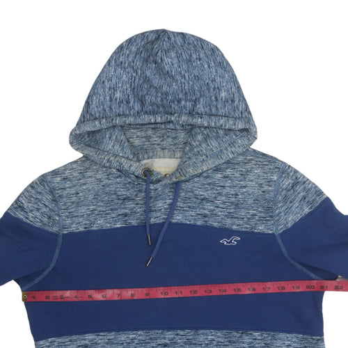 Hollister Men's Blue Medium Pullover Hoodie with Logo