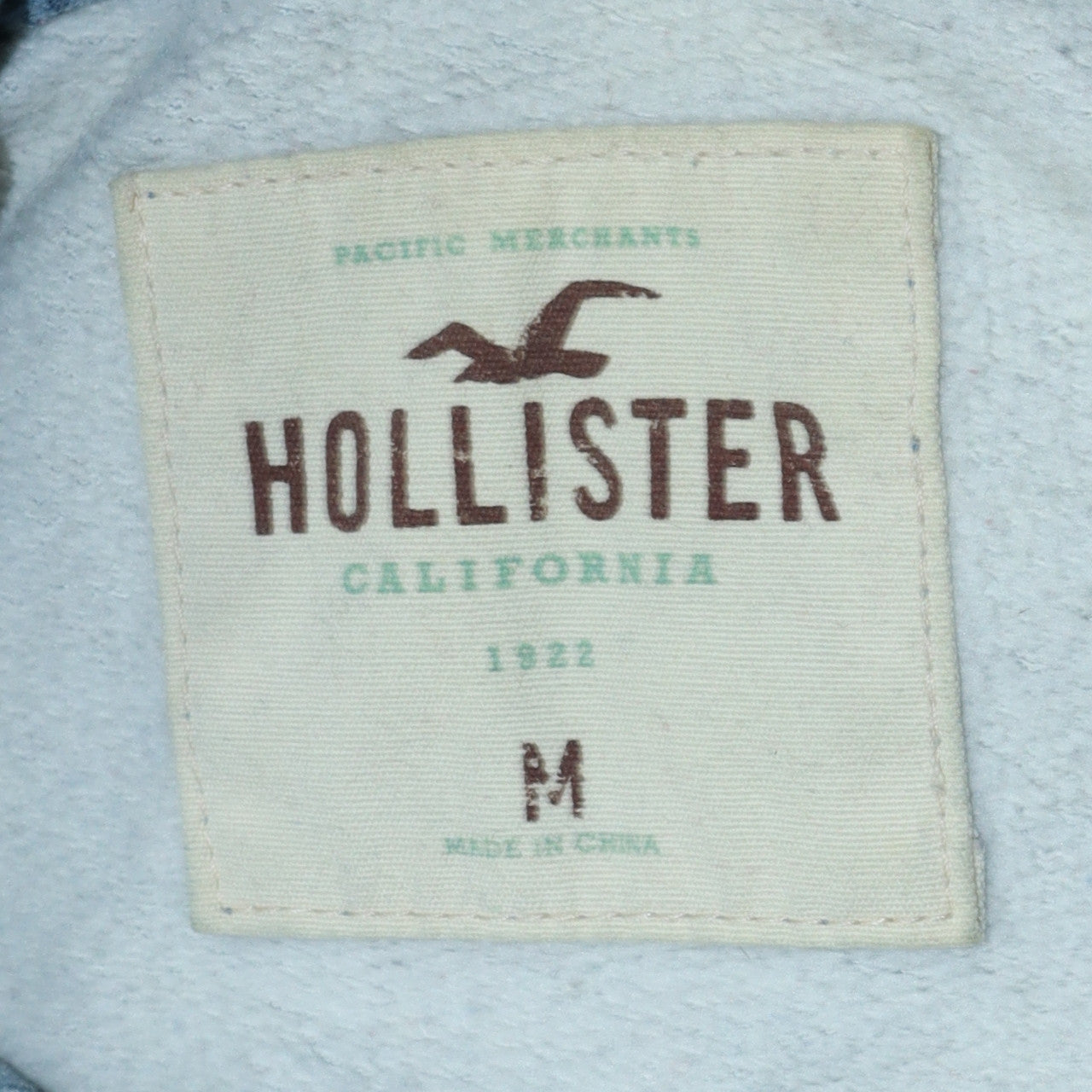 Hollister Men's Blue Medium Pullover Hoodie with Logo