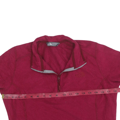 The North Face Women's Red Fleece 1/4 Zip Pullover Jacket Size M