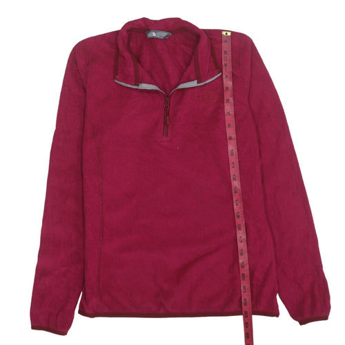 The North Face Women's Red Fleece 1/4 Zip Pullover Jacket Size M