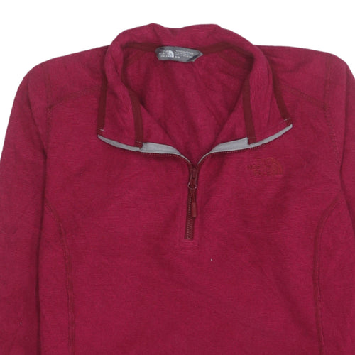 The North Face Women's Red Fleece 1/4 Zip Pullover Jacket Size M