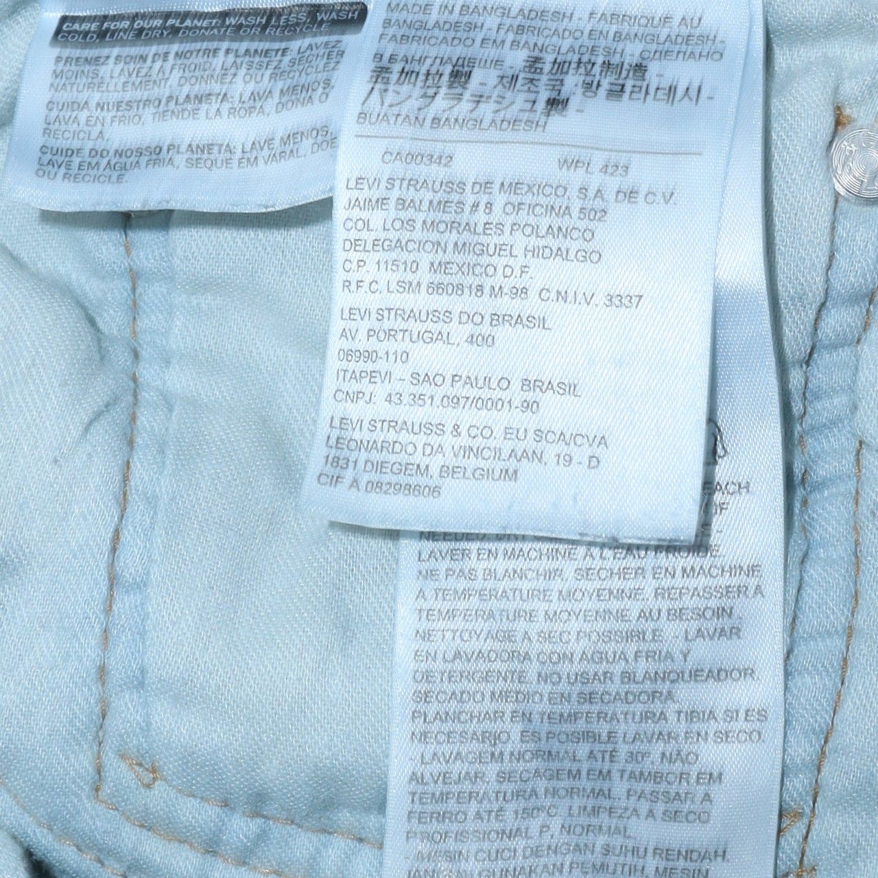 Levi's Men's Blue Straight Leg Denim Jeans Regular Fit