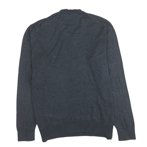 Nautica Men's Grey V-Neck Cotton Modal Pullover Jumper Size L