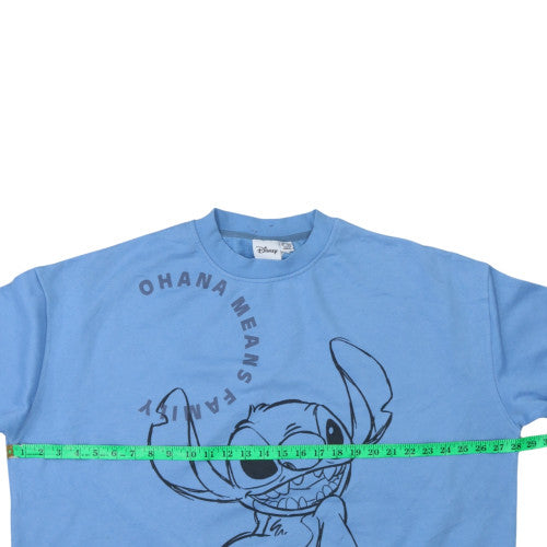 Disney Women Blue Stitch Ohana Means Family Sweatshirt M