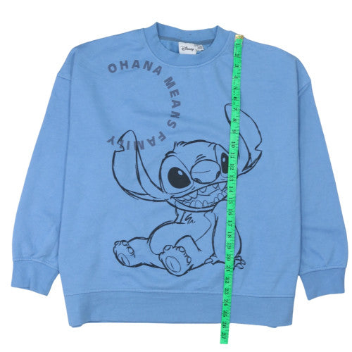 Disney Women Blue Stitch Ohana Means Family Sweatshirt M