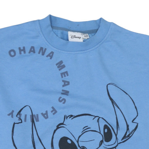 Disney Women Blue Stitch Ohana Means Family Sweatshirt M