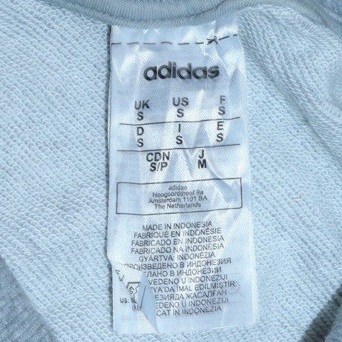 Adidas Men's Grey Crew Neck Pullover Sweatshirt Size S Logo Tape Trim