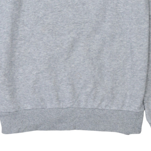 Adidas Men's Grey Crew Neck Pullover Sweatshirt Size S Logo Tape Trim