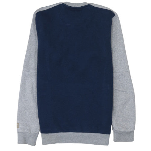 Adidas Men's Grey Pullover Sweatshirt S Crew Neck Zip Pockets Sports