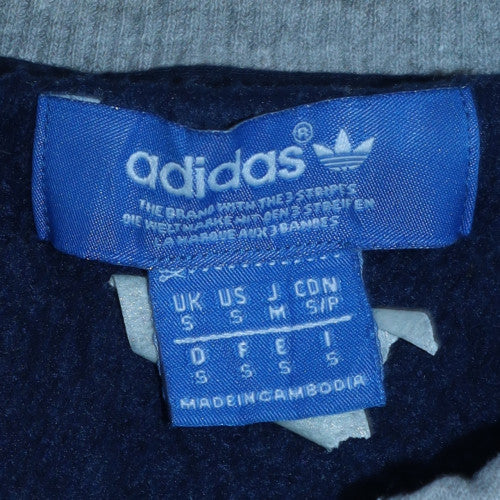 Adidas Men's Grey Pullover Sweatshirt S Crew Neck Zip Pockets Sports