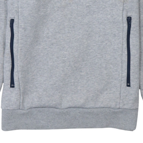 Adidas Men's Grey Pullover Sweatshirt S Crew Neck Zip Pockets Sports