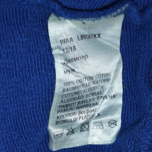 Lee Men's Blue Crew Neck Logo Pullover Sweatshirt M
