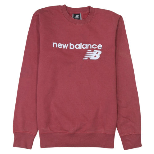 New Balance Women’s Red Crew Neck Sweatshirt Size M Logo Print Pullover