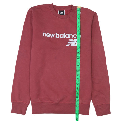New Balance Women’s Red Crew Neck Sweatshirt Size M Logo Print Pullover
