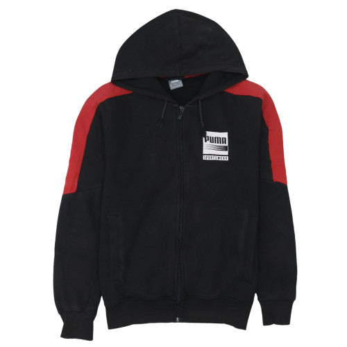 Puma Men's Black Red Full Zip Hoodie Size M Sportswear Hooded Sweatshirt